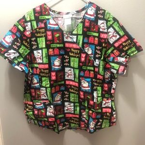 Holiday ScrubStar Scrub Top